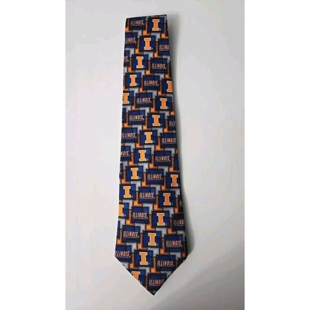 NCAA Illinois Fighting Illini Team Sports Neck Tie Eagles‎ Wings 100% Silk
